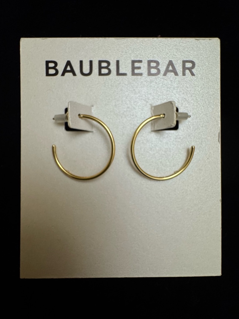 BaubleBar Gold Slim Open Hoop Earrings